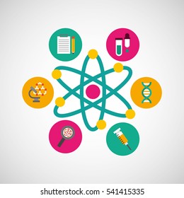 scientific laboratory flat line icons vector illustration design
