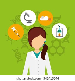 scientific laboratory flat line icons vector illustration design