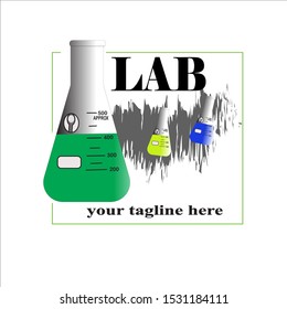 Scientific laboratory frame logo template
