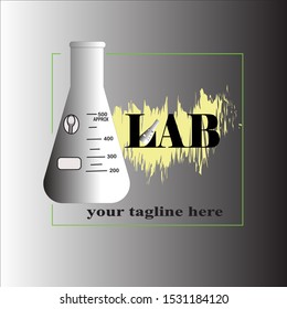Scientific laboratory frame logo template