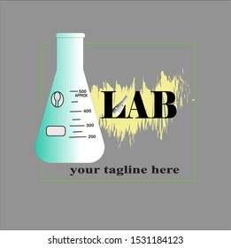 Scientific laboratory frame logo template