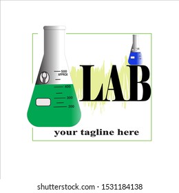 Scientific laboratory frame logo template