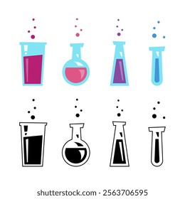 Scientific Laboratory Glassware Vector Illustration