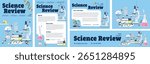 Scientific Laboratory Research or Experiment Process. Scientists Characters Working with scientific equipment. Template kit.