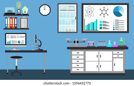 Scientific laboratory, Vector illustration, Eps10.