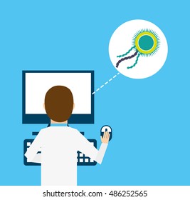 scientific laboratory worker concept vector illustration design