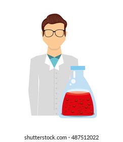 scientific laboratory worker concept vector illustration design