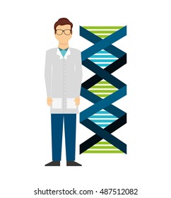scientific laboratory worker concept vector illustration design