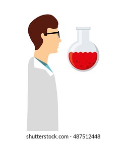 scientific laboratory worker concept vector illustration design