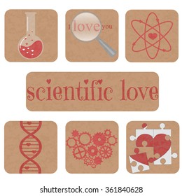 Scientific love set. Vector illustration.