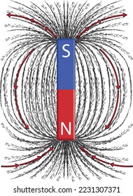 Scientific Magnetic Field and Electromagnetism vector illustration scheme