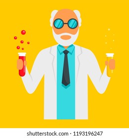Scientific man icon. Flat illustration of scientific man vector icon for web design