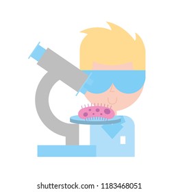 scientific man professor microscope bacteria research