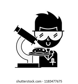scientific man professor microscope bacteria research