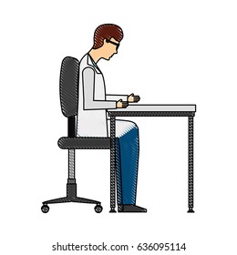 scientific man in workplace avatar icon