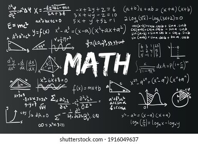 scientific and math formulas vector chalkboard illustrations