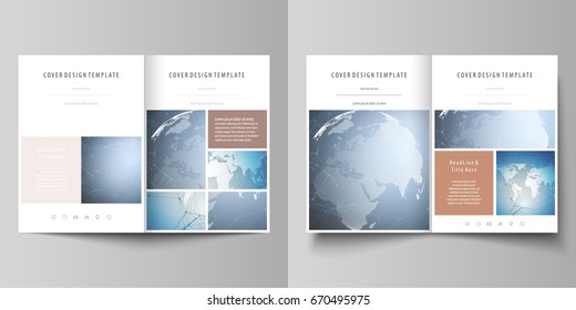 Scientific medical DNA research. Science or medical concept. The minimalistic vector illustration of the editable layout of two A4 format modern covers design templates for brochure, flyer, report