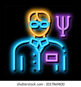 Scientific Medical Representative Of Psychology Neon Light Sign Vector. Glowing Bright Icon Scientific Medical Representative Of Psychology Sign. Transparent Symbol Illustration