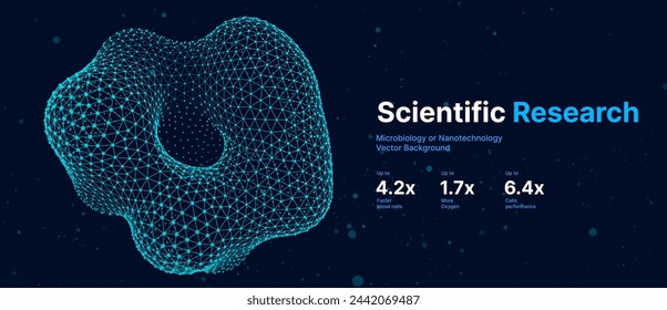 Antecedentes de investigación médica científica. Resumen Ciencia Blue Cells Telón de fondo con profundidad de campo Efecto de partículas de desenfoque. Microbiología vegetal futurista. Ilustración vectorial de células de virus azules.