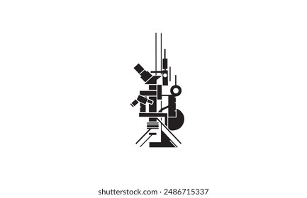 Scientific microscope line black logo