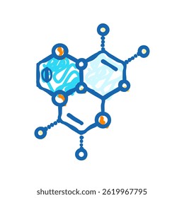 scientific molecular structure doodle icon sketch vector. scientific molecular structure sign. isolated symbol illustration