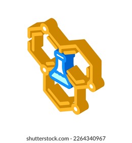 vector de icono isométrico de estructura molecular científica. signo de estructura molecular científica. ilustración de símbolo aislado
