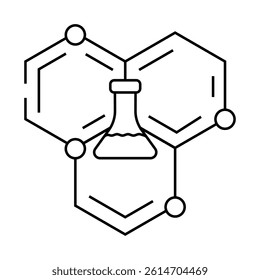 scientific molecular structure line icon vector. scientific molecular structure sign. isolated contour symbol black illustration