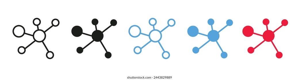 Estructuras Moleculares Científicas y Modelos Químicos en Iconos Vectoriales para Uso Educativo