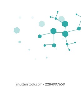 Fondo Científico Molecular Vector Blanco. Textura de la tecnología química. Fondo de escritorio de Medicina de Estructura Química Científica. Fondo geométrico.