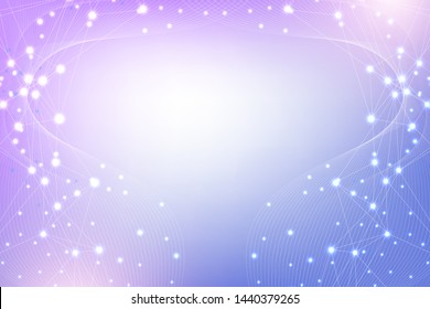 Scientific molecule background DNA double helix vector illustration with shallow depth of field. Mysterious wallpaper or banner with a DNA molecules. Health care and science innovation pattern