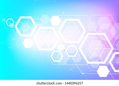 Scientific molecule background DNA double helix vector illustration with shallow depth of field. Mysterious wallpaper or banner with a DNA molecules. Health care and science innovation pattern