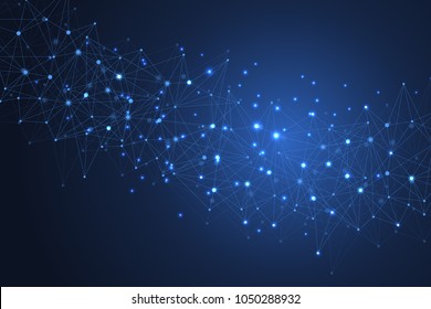 Scientific molecule background for medicine, science, technology, chemistry. Wallpaper or banner with a DNA molecules. Vector geometric dynamic illustration