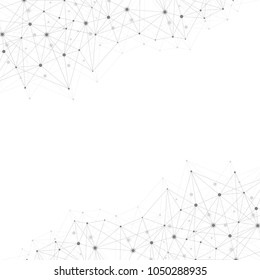 Scientific molecule background for medicine, science, technology, chemistry. Wallpaper or banner with a DNA molecules. Vector geometric dynamic illustration