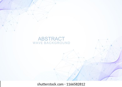 Scientific molecule background for medicine, science, technology, chemistry. Wallpaper or banner with a DNA molecules. Vector geometric dynamic illustration