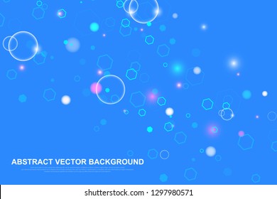 Scientific molecule background for medicine, science, technology, chemistry. Waves flow. Wallpaper or banner with a DNA molecules. Vector geometric dynamic illustration.