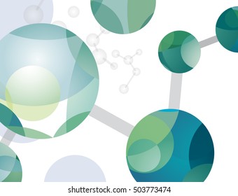 Scientific molecules showing bonded molecular structure and chemical compounds with blue green and cyan