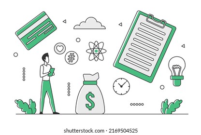 Scientific New Laboratory Research. Science Investment Fund, Innovational Biology Vector Monocolor Illustration