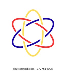 Modelo nuclear científico, órbita física, arte de símbolo científico