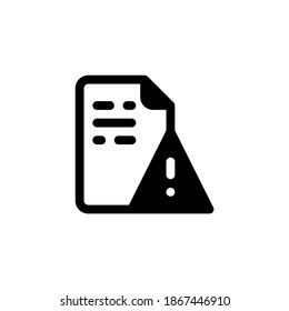 Scientific Paper Academic Journal Caution Danger Glyph Style Icon, Logo, and illustration Vector