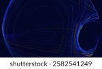 Scientific Physics Research Background. Abstract Science Blue Lines and Dots Particles Fractal Backdrop. Quantum Mechanics Chaos. Vector Illustration.
