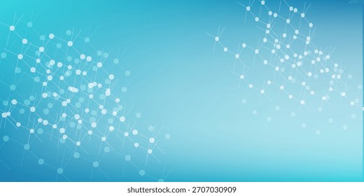 Ilustração raster científica de estruturas moleculares. Pesquisa de DNA molecular como conceito. Padrão químico, ilustração