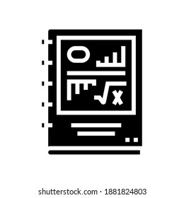 scientific report glyph icon vector. scientific report sign. isolated contour symbol black illustration