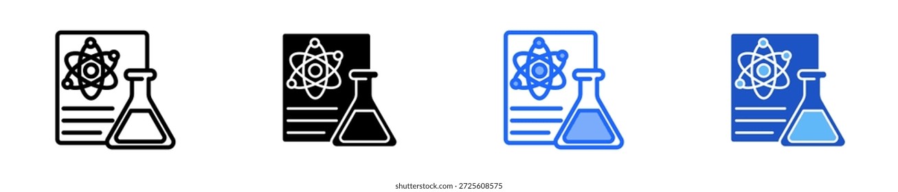Conjunto de iconos de informe científico Colección de estilo múltiple
