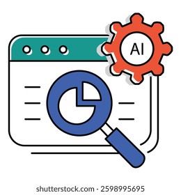 Scientific Research Ai Automation vector Icon design