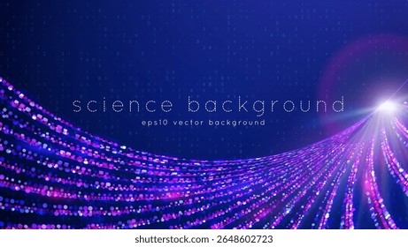 Antecedentes De Investigação Científica. Blue Tech Cosmos Bg. Rede Espacial. Banner De Vetor Digital Para Ia, Biologia E Evento Biotecnológico. Padrão De Ciência De Dados Abstrato Com Pontos. 