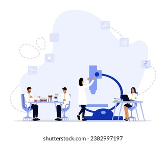 Illustration des wissenschaftlichen Forschungskonzepts. Geeignet für Landing Page, ui, web, App Intro-Karte, redaktionell, Flyer und Banner.