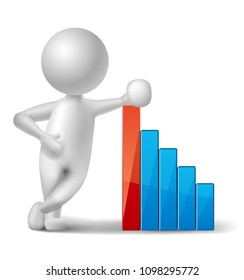 Scientific research concept,rely on bar chart,image uses a grid gradient.