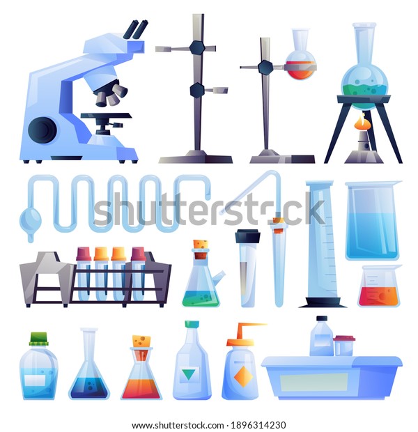 Scientific Research Equipment Isolated Cartoon Set Stock Vector ...