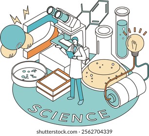 Scientific research experiment image illustration
