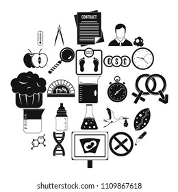 Scientific research icons set. Simple set of 25 scientific research vector icons for web isolated on white background